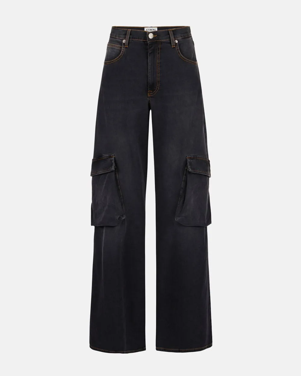 Women Iceberg 5 Pocket Trousers In Black Denim