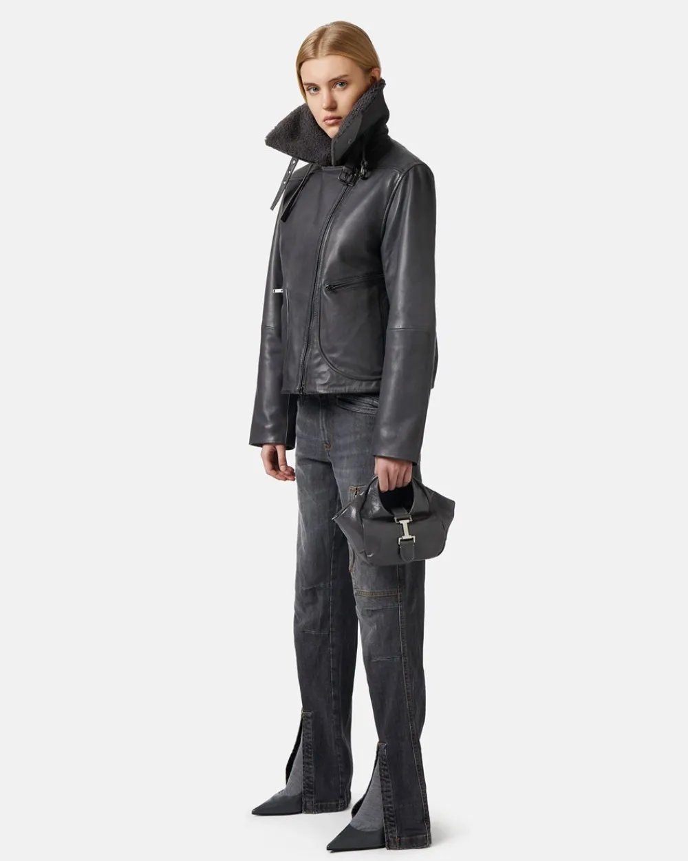 Women Iceberg Regular Fit Leather Jacket