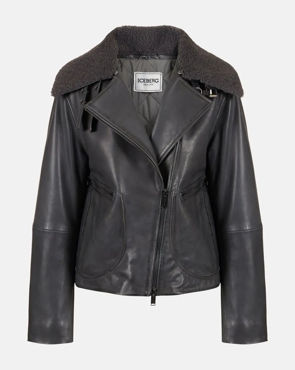 Women Iceberg Regular Fit Leather Jacket