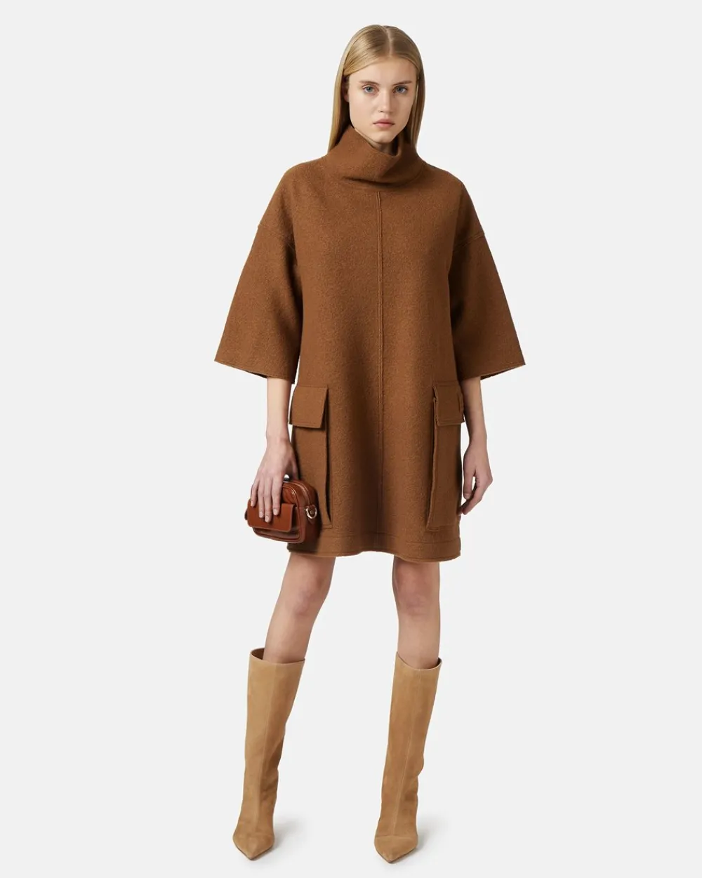 Women Iceberg Relaxed Fit Dress In Bouclé Wool