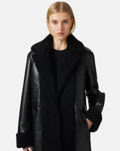 Women Iceberg Relaxed Fit Faux Leather Coat