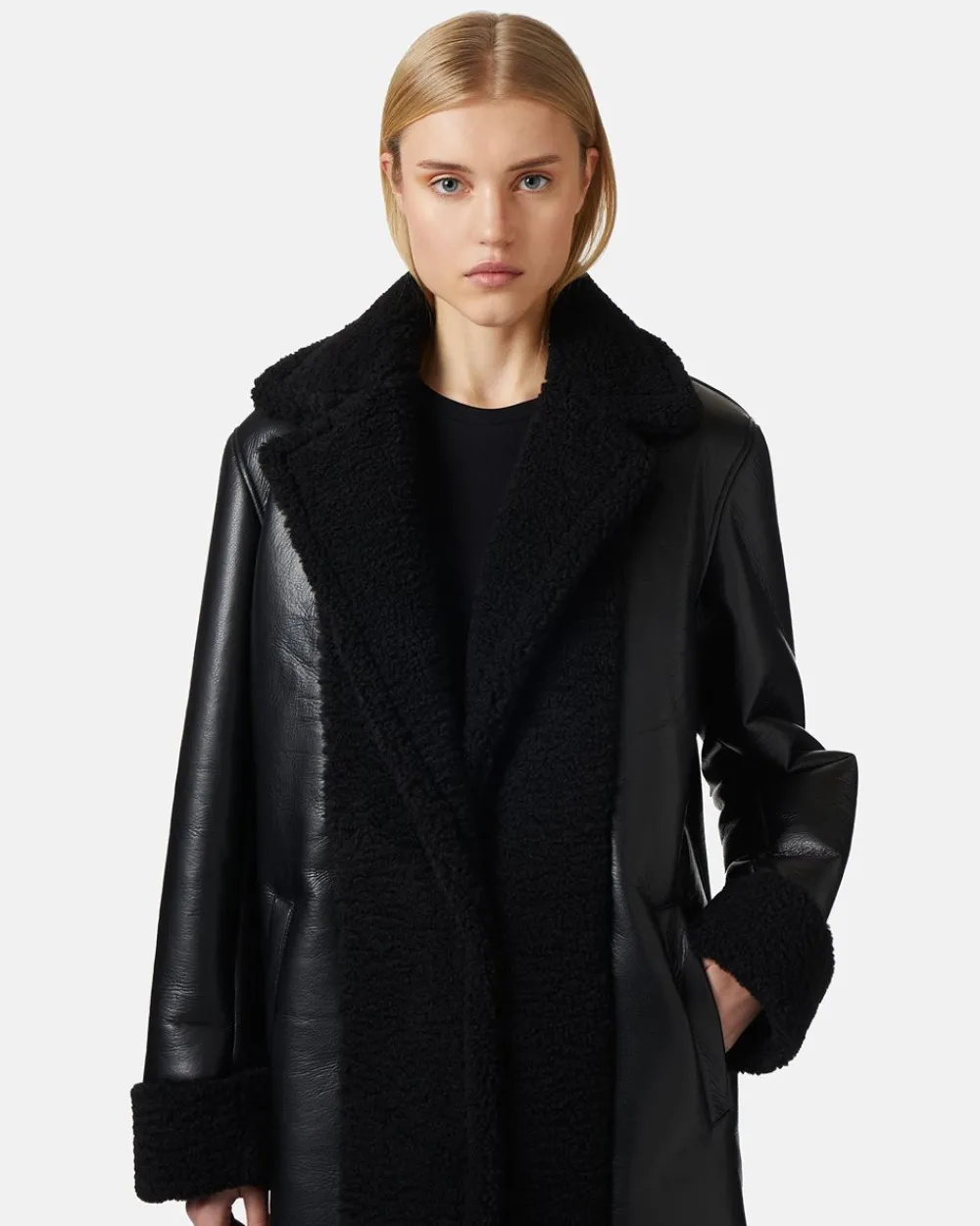 Women Iceberg Relaxed Fit Faux Leather Coat
