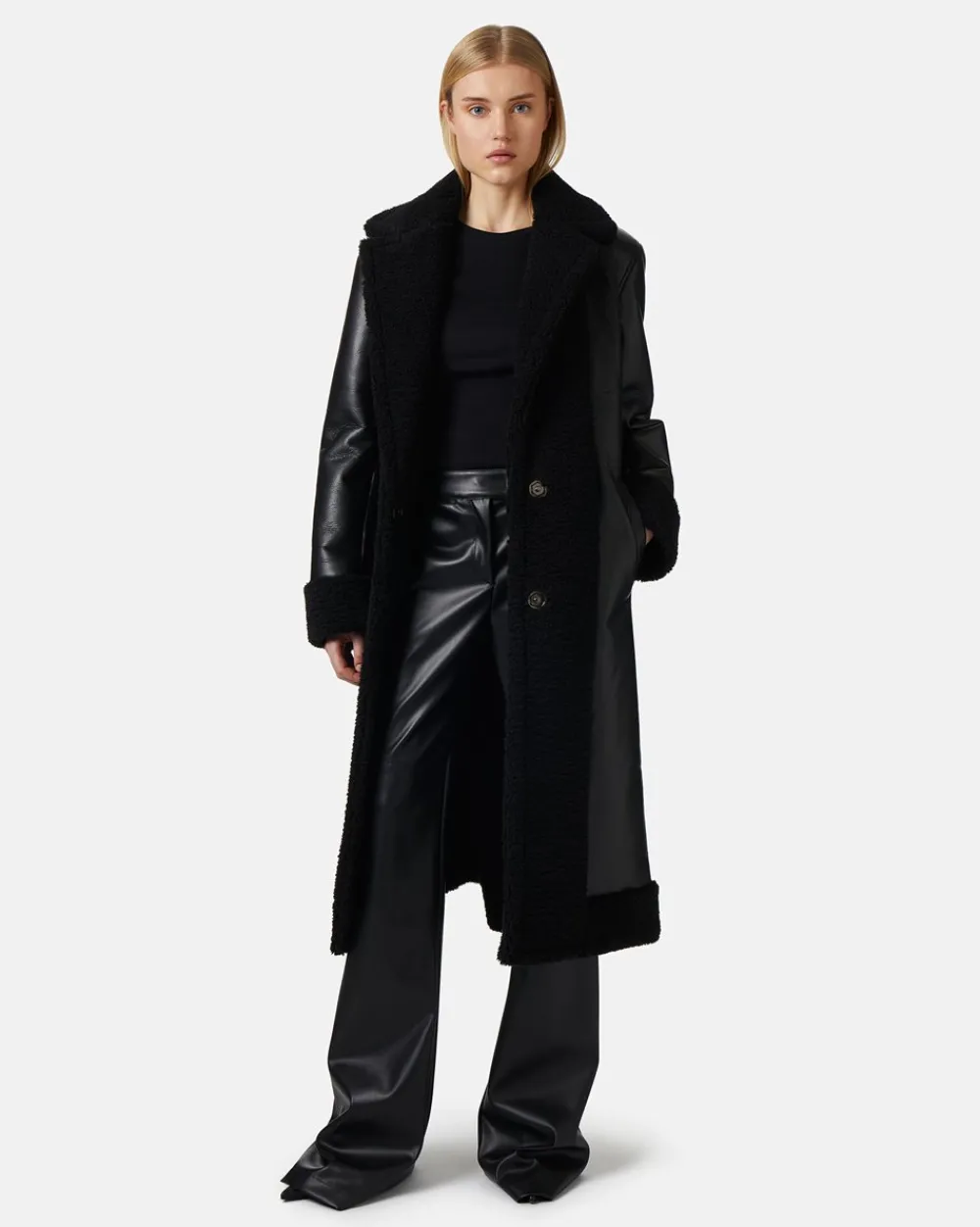 Women Iceberg Relaxed Fit Faux Leather Coat