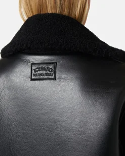Women Iceberg Relaxed Fit Faux Leather Coat