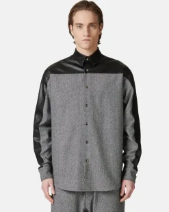 Iceberg Relaxed Fit Shirt In A Mix Of Fabrics