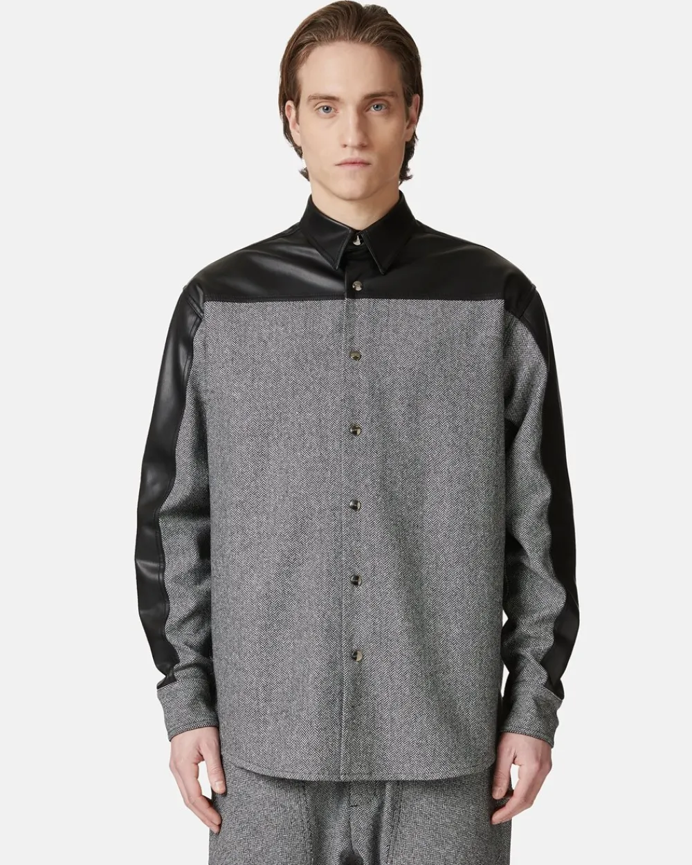 Iceberg Relaxed Fit Shirt In A Mix Of Fabrics