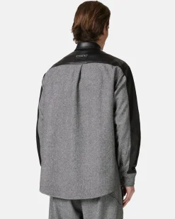 Iceberg Relaxed Fit Shirt In A Mix Of Fabrics