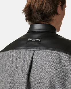 Iceberg Relaxed Fit Shirt In A Mix Of Fabrics