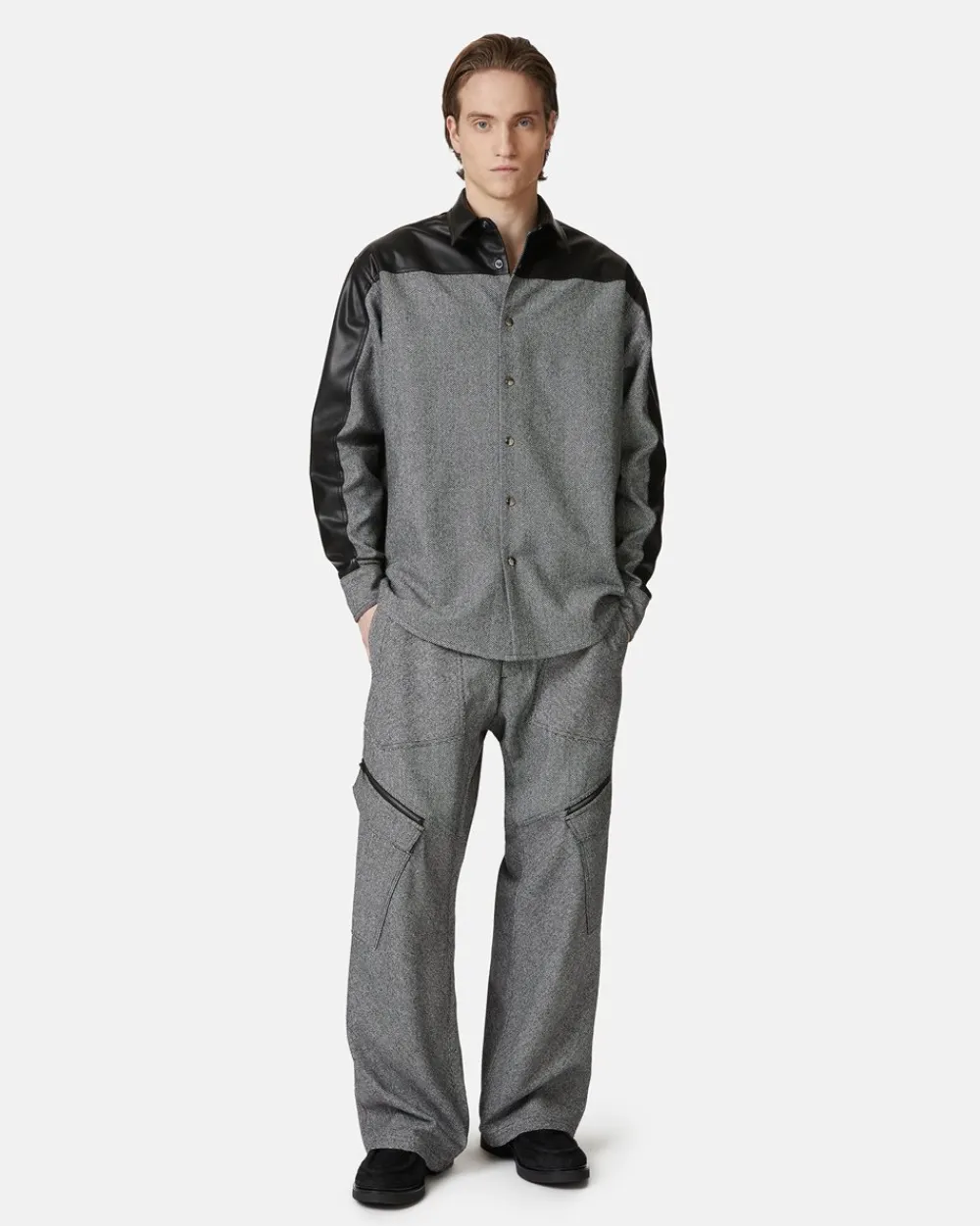 Iceberg Relaxed Fit Shirt In A Mix Of Fabrics