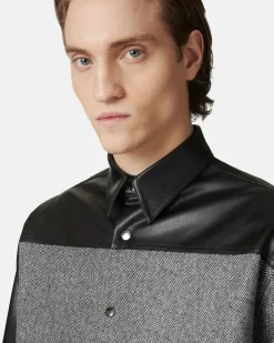 Iceberg Relaxed Fit Shirt In A Mix Of Fabrics