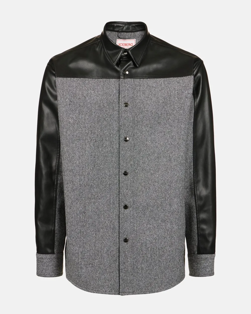 Iceberg Relaxed Fit Shirt In A Mix Of Fabrics