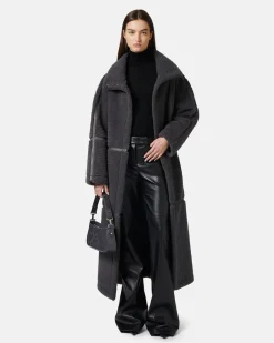 Women Iceberg Reversible Coat With Faux Leather Inserts