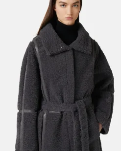 Women Iceberg Reversible Coat With Faux Leather Inserts