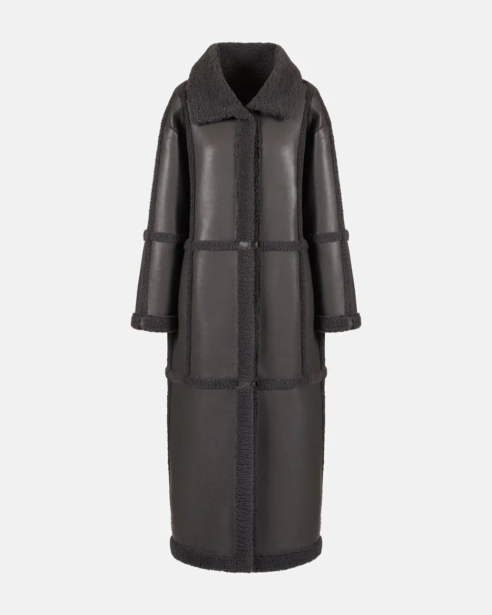 Women Iceberg Reversible Coat With Faux Leather Inserts