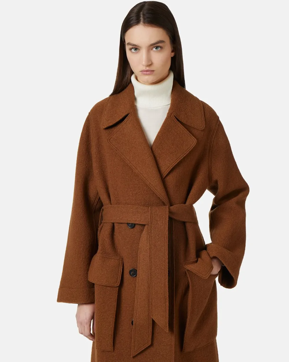 Women Iceberg Reversible Coat With Faux Leather Inserts