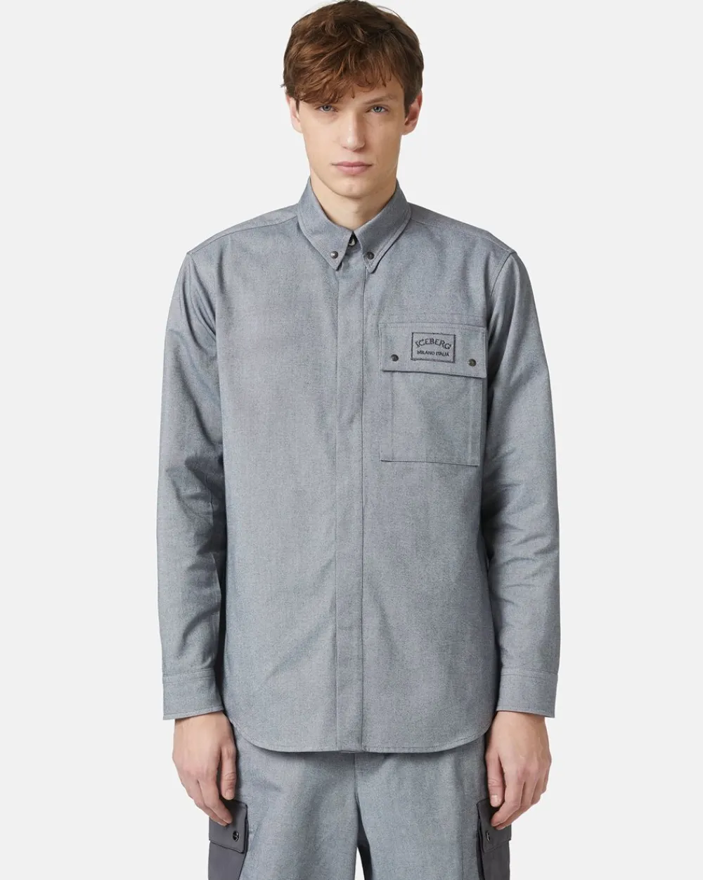 Iceberg Shirt In Melange Technical Gabardine