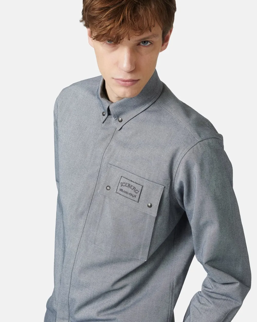 Iceberg Shirt In Melange Technical Gabardine
