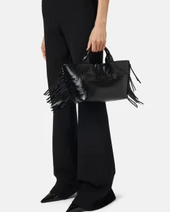 Women Iceberg Shopper Bag With Side Fringes And Logo