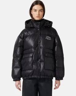 Women Iceberg Short Down Jacket With Real Down Hood