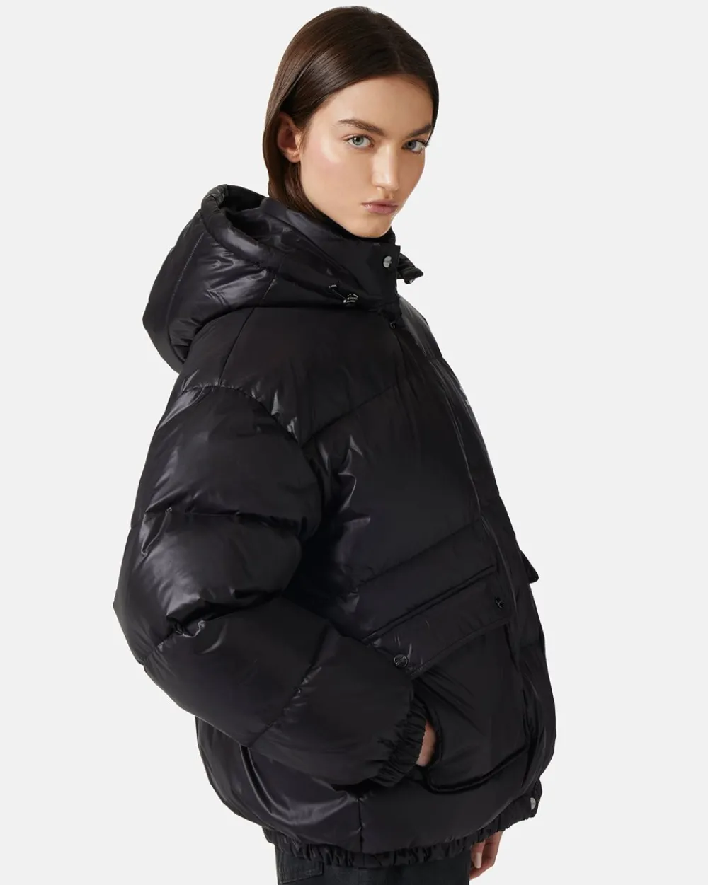 Women Iceberg Short Down Jacket With Real Down Hood