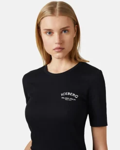 Women Iceberg Short Sleeve T-shirt In Cotton Rib