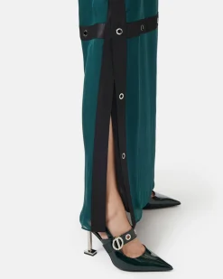 Women Iceberg Silk Chiffon Skirt With Cool Wool Details