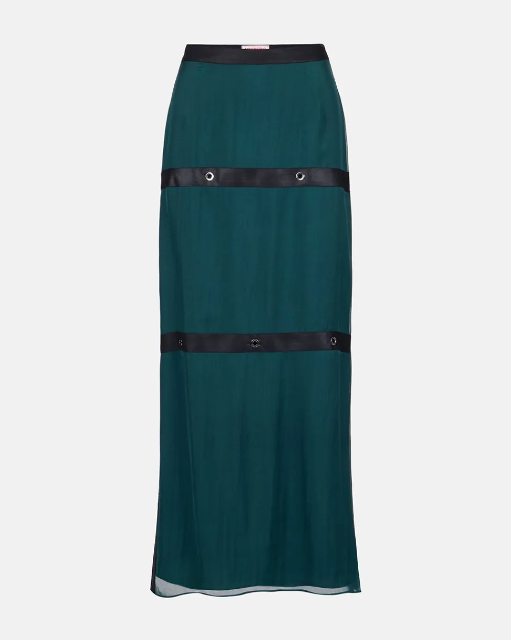 Women Iceberg Silk Chiffon Skirt With Cool Wool Details