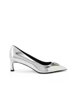 Women Iceberg Silver Pumps With Kitten Heel