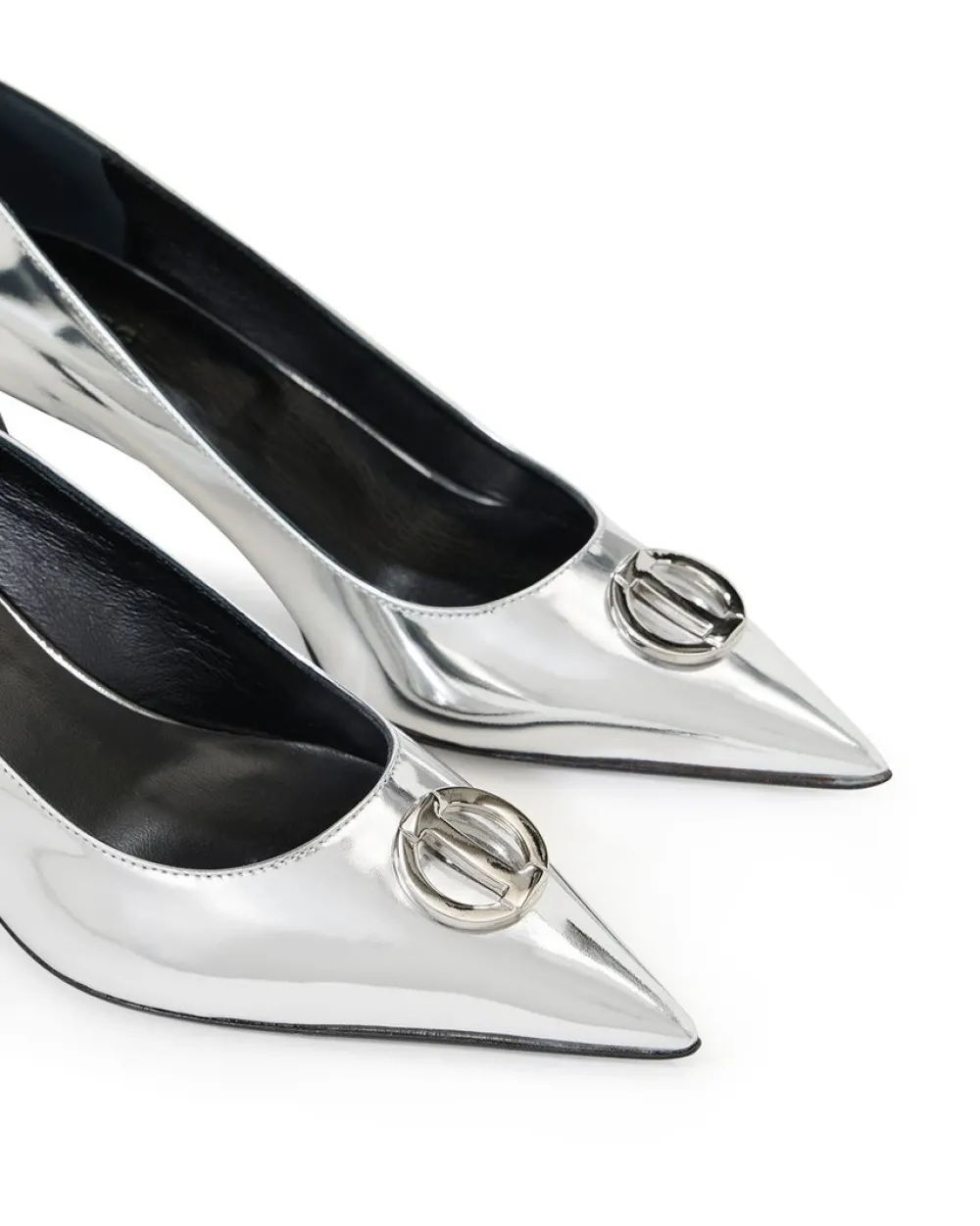 Women Iceberg Silver Pumps With Kitten Heel