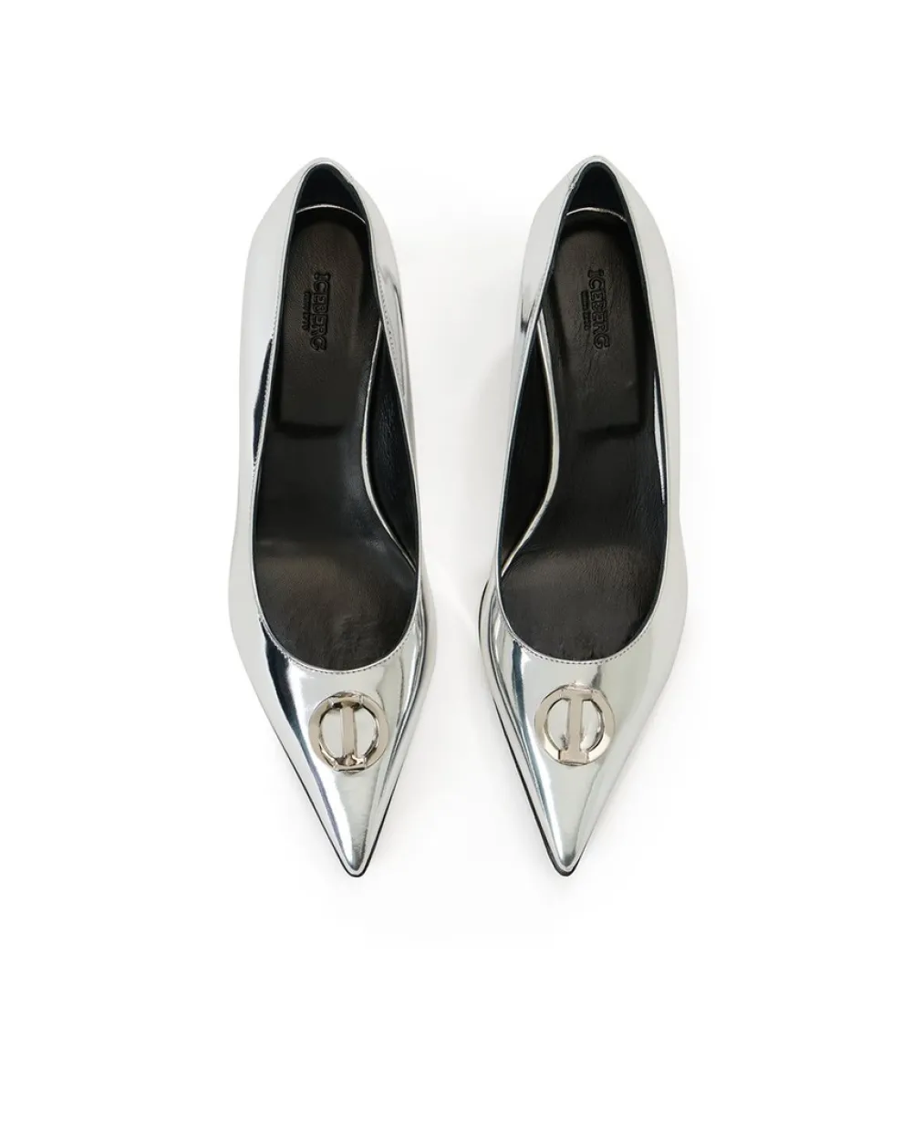 Women Iceberg Silver Pumps With Kitten Heel