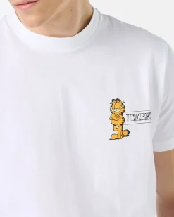 Iceberg Slim-fit White T-shirt In Sustainable Stretch Jersey With Garfield Print And Logo