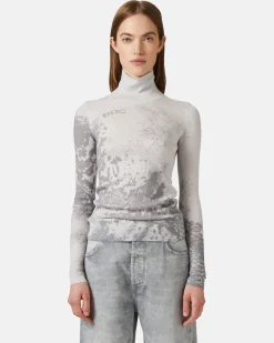 Women Iceberg Slim Wool Dropped Turtleneck Sweater