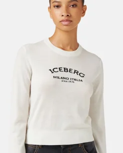 Women Iceberg Small Crewneck Wool Sweater