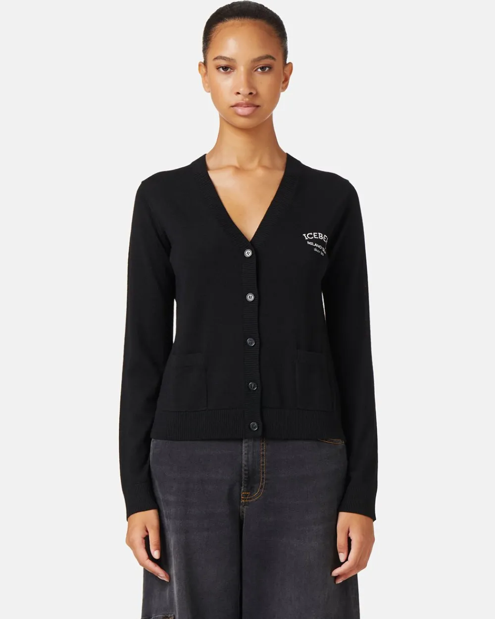 Women Iceberg Small Wool Cardigan With Logo