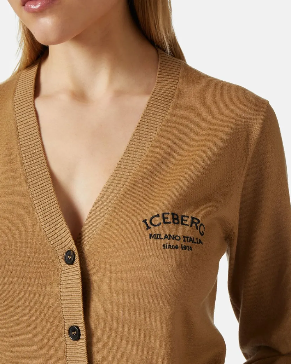 Women Iceberg Small Wool Cardigan With Logo