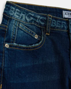 Kids/BOY Iceberg Stonewashed Blue 5-pocket Jeans With Logo