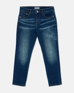 Kids/BOY Iceberg Stonewashed Blue 5-pocket Jeans With Logo