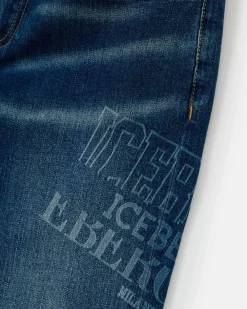 Kids/BOY Iceberg Stonewashed Blue 5-pocket Jeans With Logo