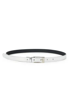 Women Iceberg Thin Mirror-effect Belt With Logo Buckle