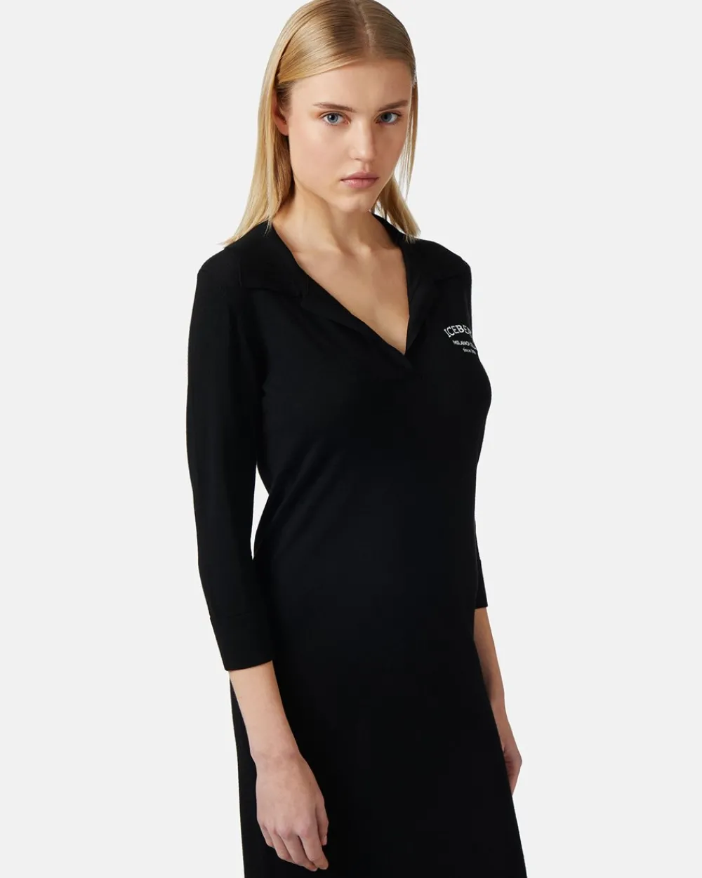 Women Iceberg Thin Wool Polo Dress