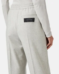 Women Iceberg Trousers, Joggers Fit, In Flannel Fabric