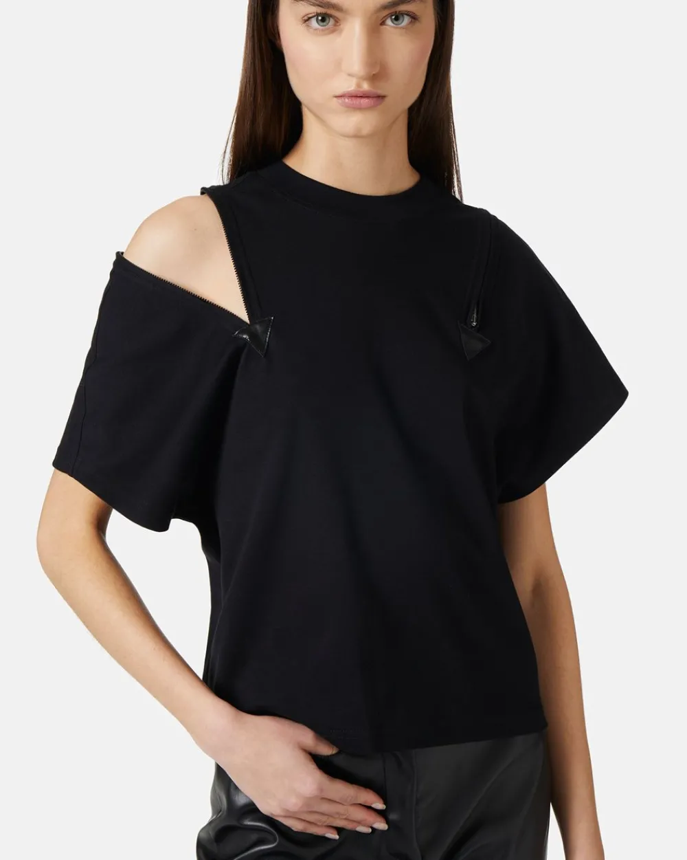 Women Iceberg T-shirt With Decorative Zips