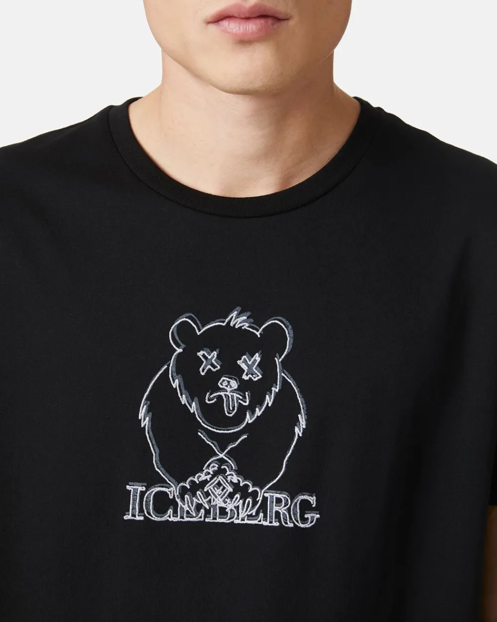 Iceberg T-shirt With Printed And Embroidered Bear