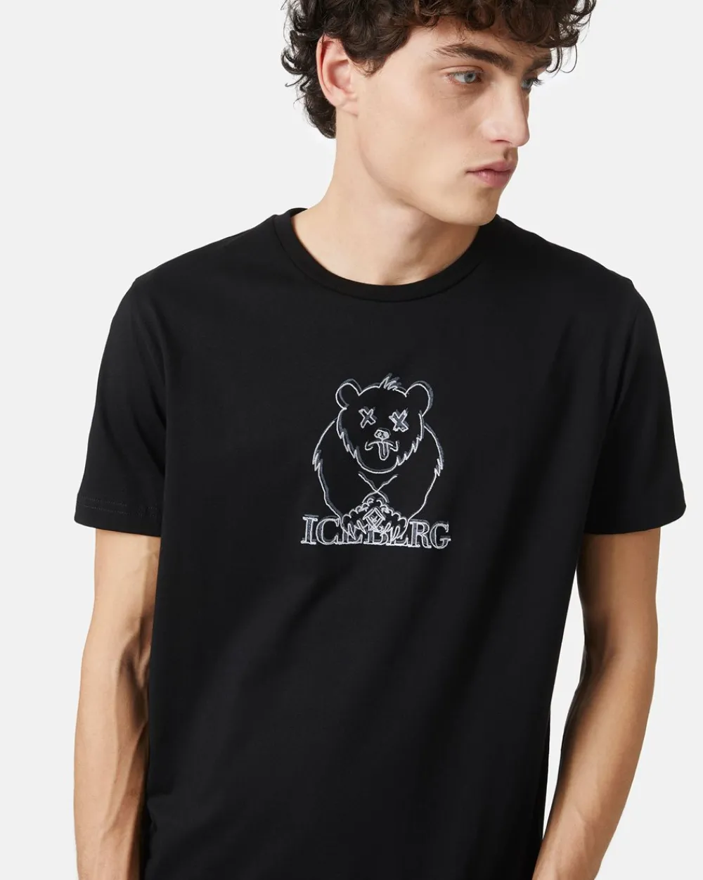 Iceberg T-shirt With Printed And Embroidered Bear