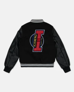 Kids/BOY Iceberg Varsity College Style Jacket With Logo