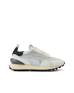 Iceberg White Athletic-inspired Sneakers In Leather And Suede