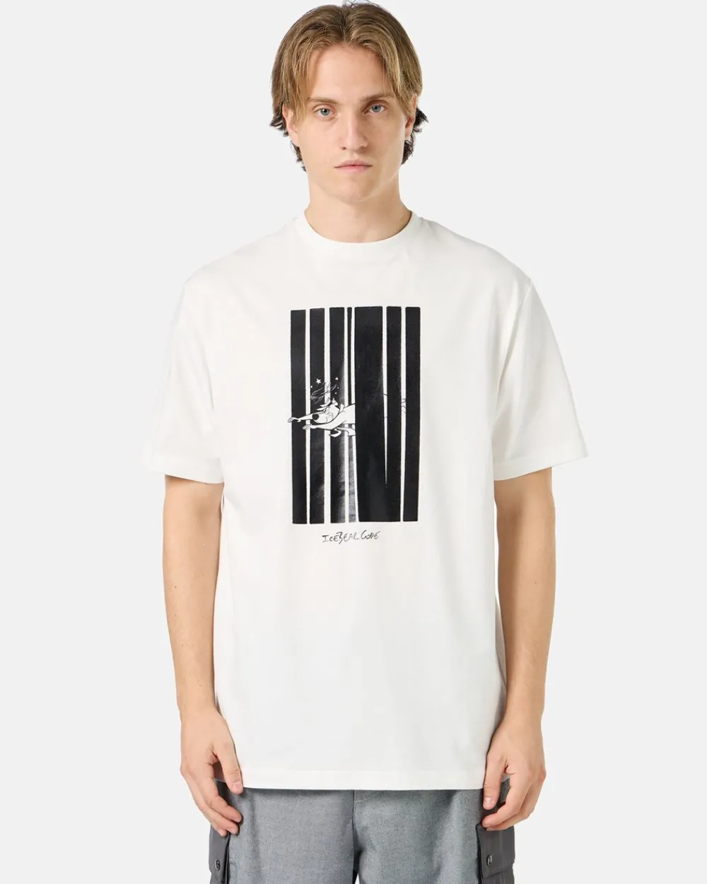 Iceberg White Cotton Jersey T-shirt With code Print