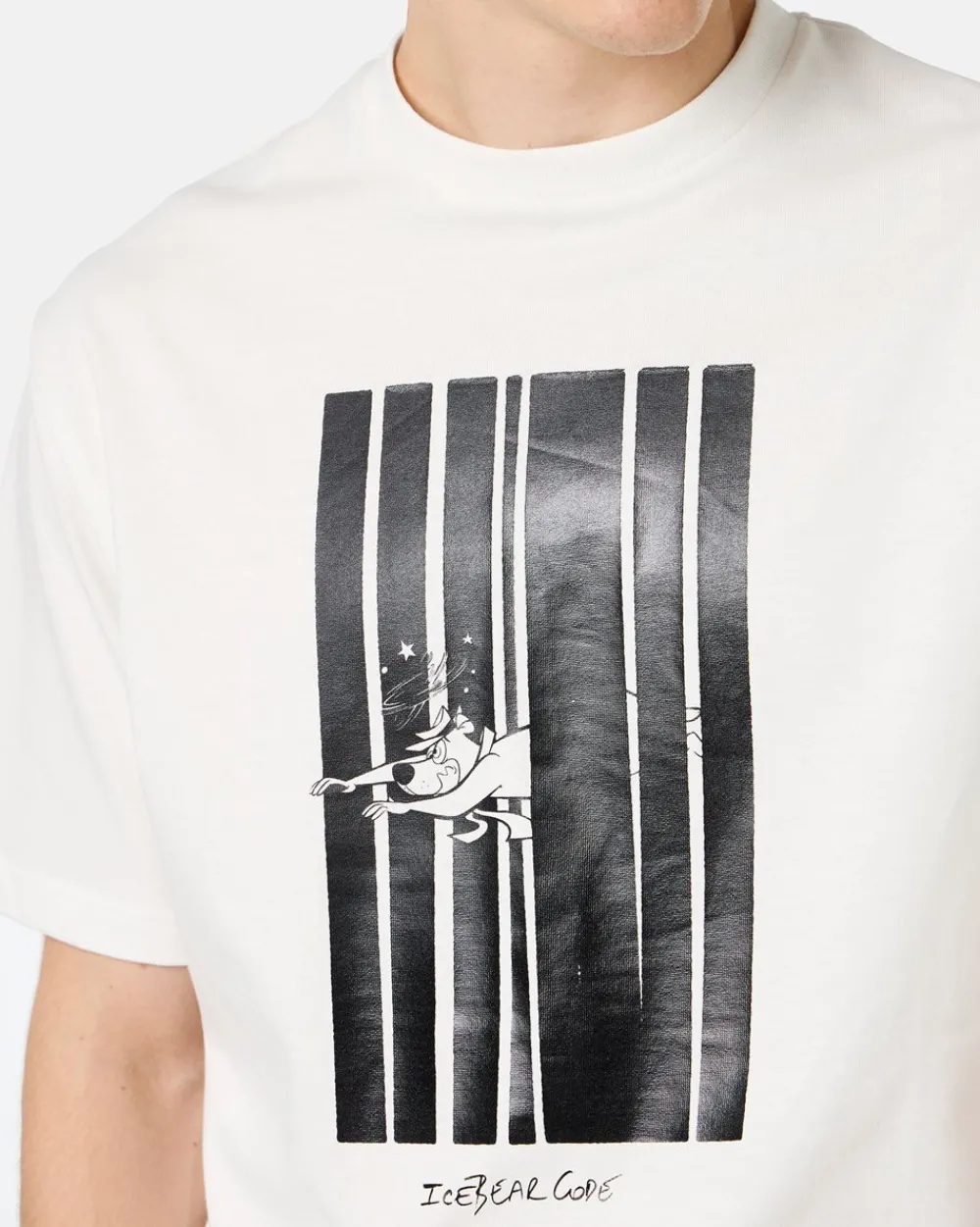 Iceberg White Cotton Jersey T-shirt With code Print