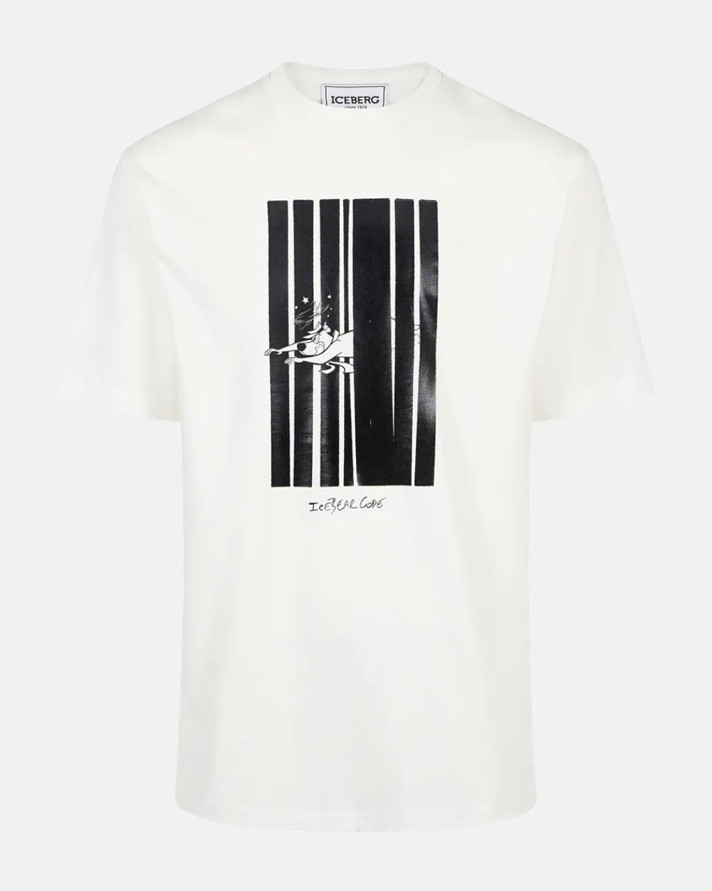 Iceberg White Cotton Jersey T-shirt With code Print