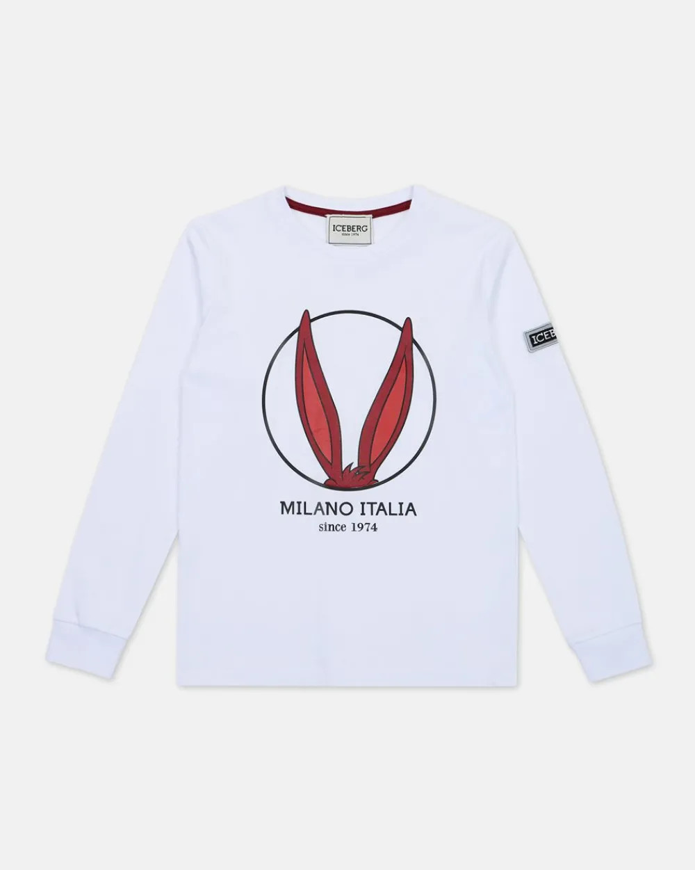 Kids/BOY Iceberg White Crew-neck Sweatshirt With Stylized Looney Tunes Silhouettes